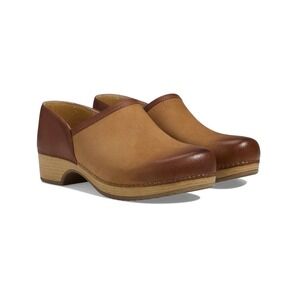 Dansko‎ Brenna Clogs Tan Brown Suede Leather Slip On Shoes Size 39